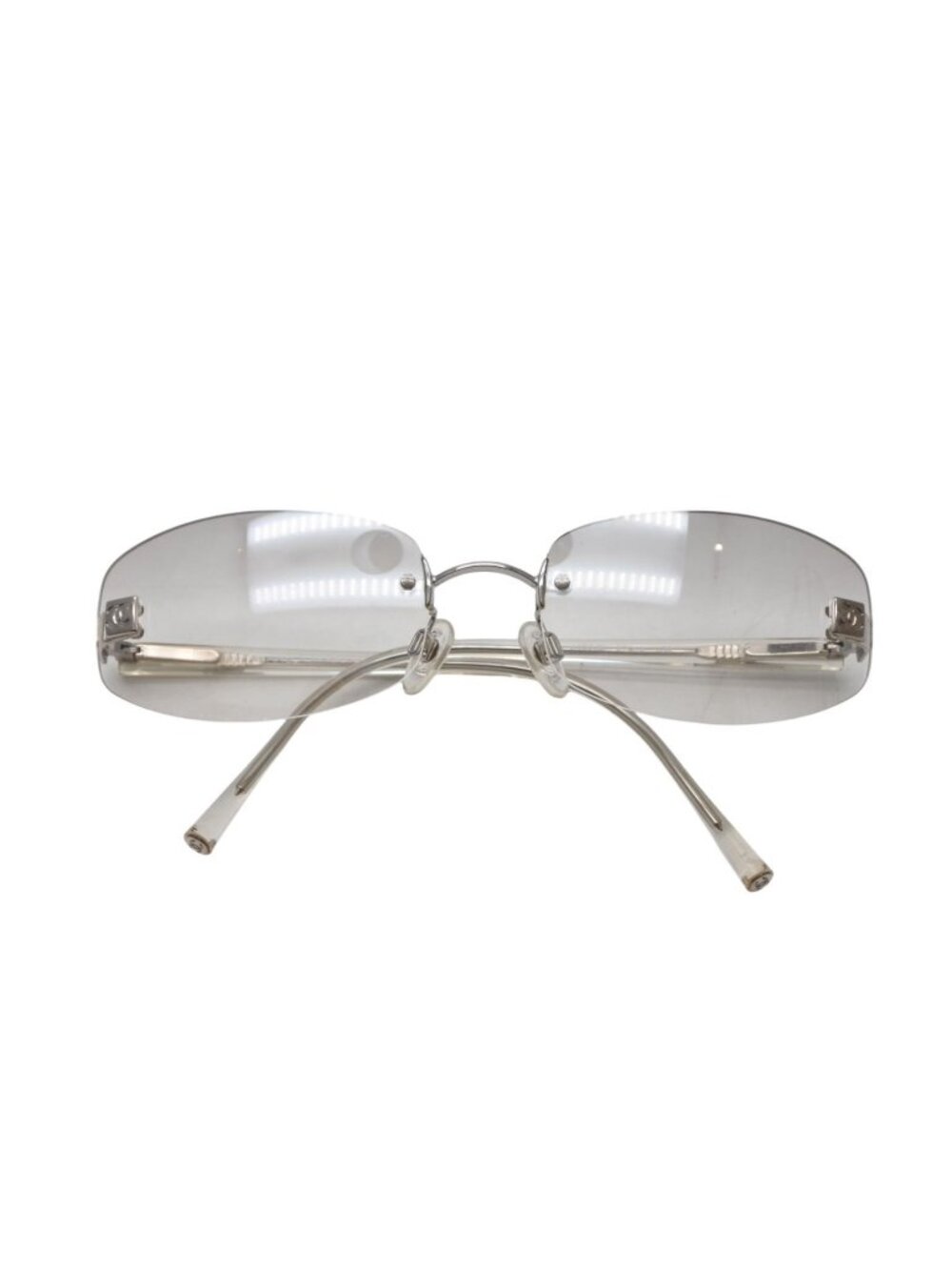 Chanel CC Logo Rimless Sunglasses Clear Acetate Eyewear